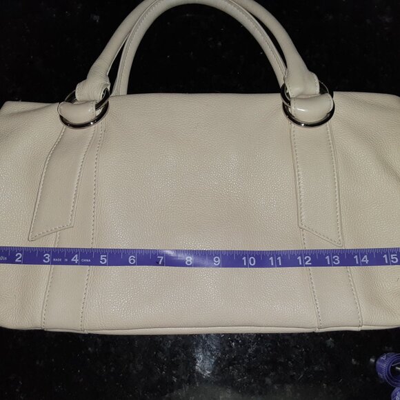 Express Design Studio * Buff Ecru Beige Cream Tan Purse * Soft Leather * VGUC * - Picture 7 of 12